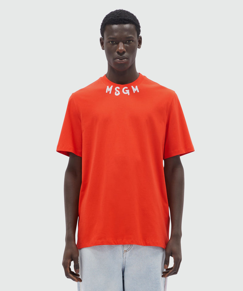 Coral jersey T-Shirt with brushed logo RED Men 