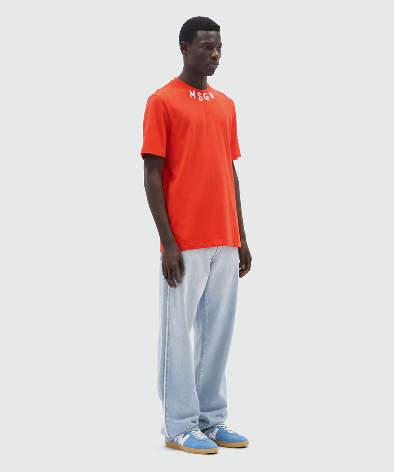 Coral jersey T-Shirt with brushed logo RED Men 