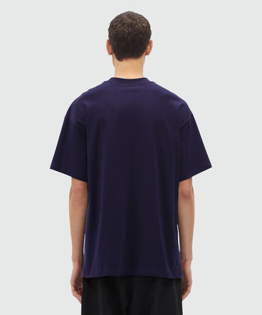 Blue jersey T-Shirt with brushed logo