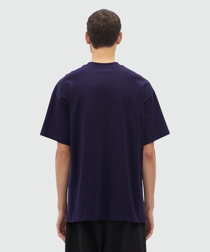 Blue jersey T-Shirt with brushed logo 87 Men 