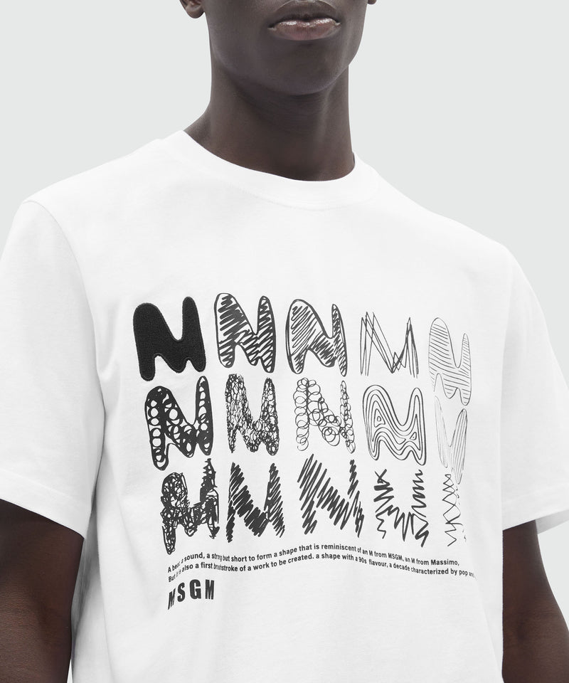 "TheMwave" white jersey T-Shirt WHITE Men 