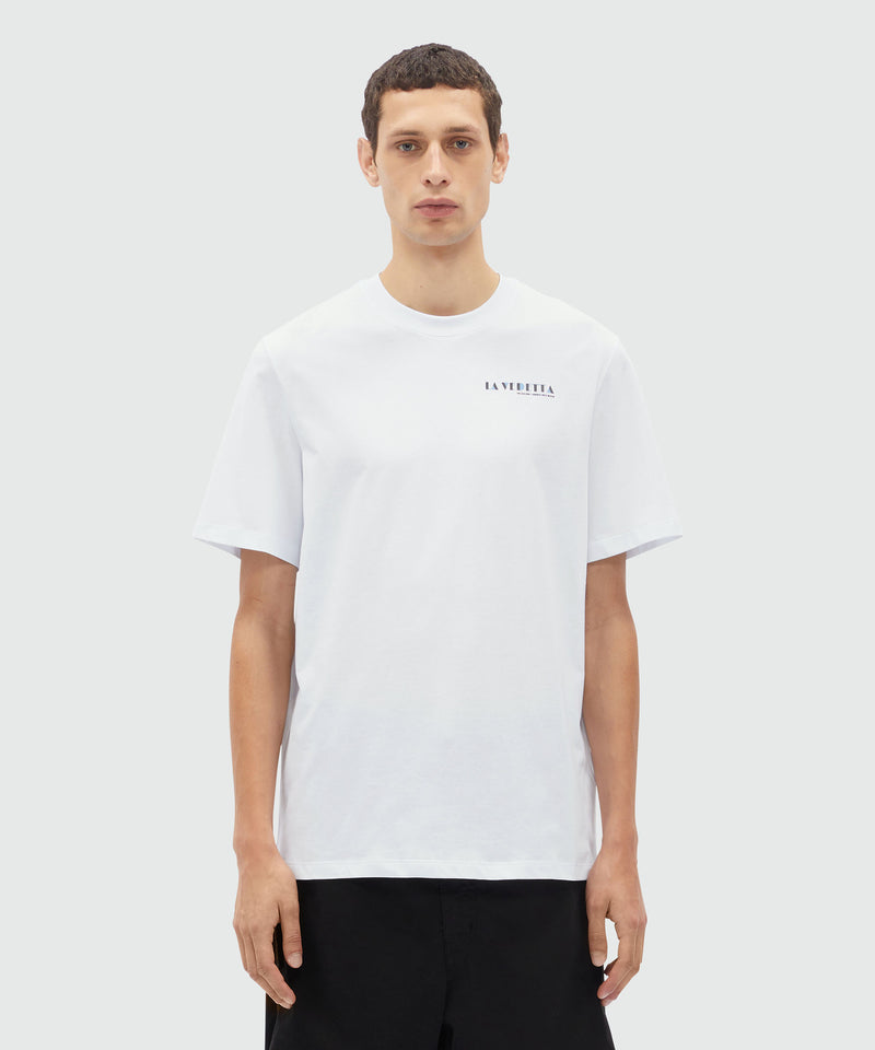 T-Shirt in jersey bianca con grafica "La Vedetta" BIANCO Uomo 