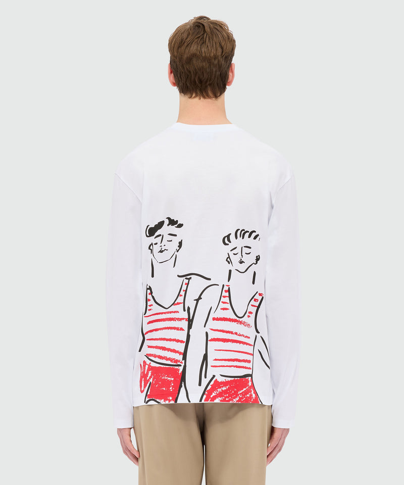 T-shirt with Luke Edward Hall x MSGM graphics WHITE Men 