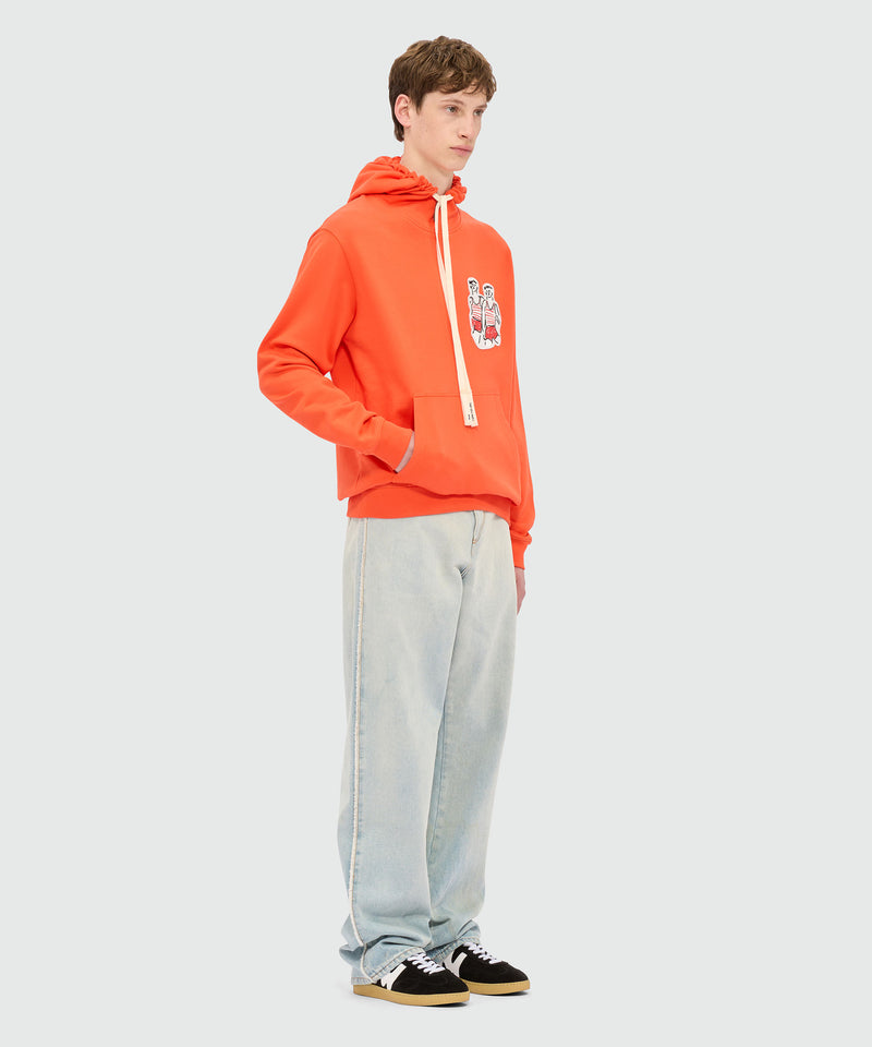 Felpa in jersey rossa e grafica Luke Edward Hall x MSGM RED Uomo 