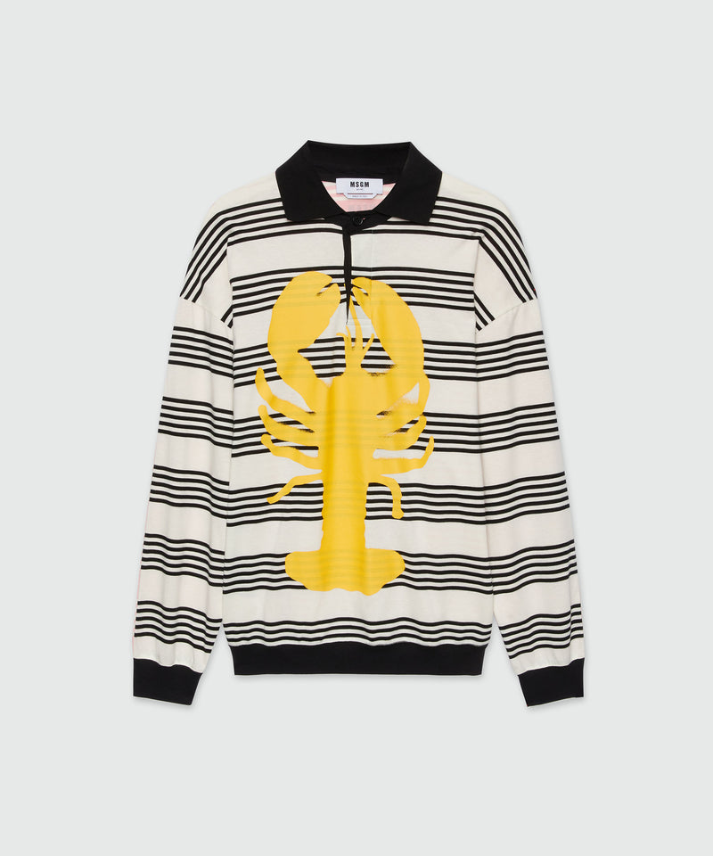 Striped and printed jersey polo shirt OFF WHITE Men 