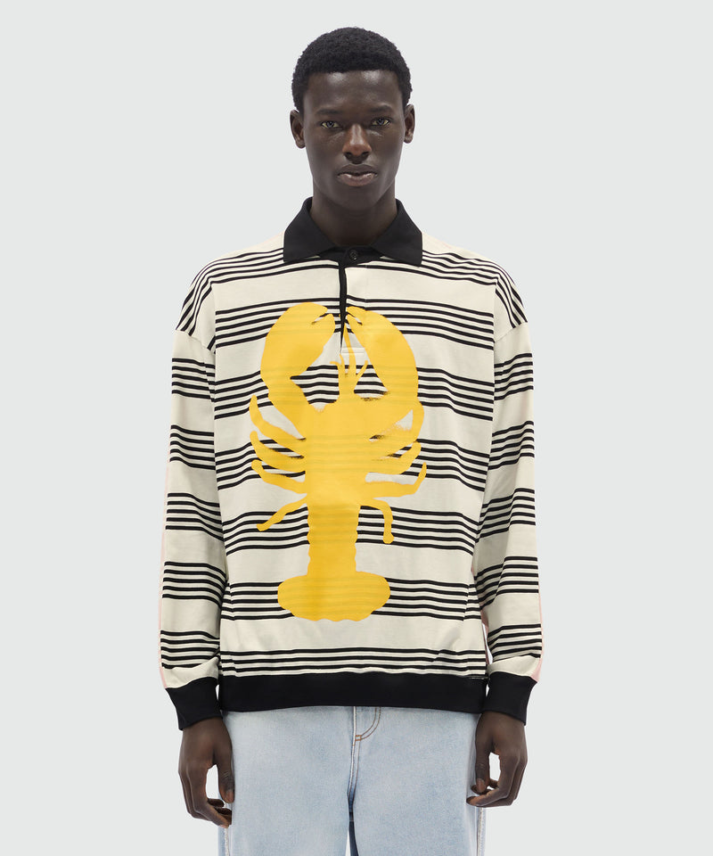 Striped and printed jersey polo shirt OFF WHITE Men 