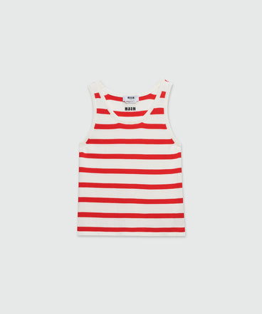 Canotta in maglia fantasia a righe