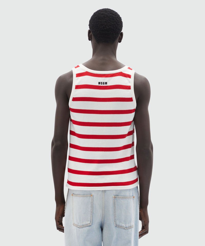 Canotta in maglia fantasia a righe BIANCO SPENTO Uomo 