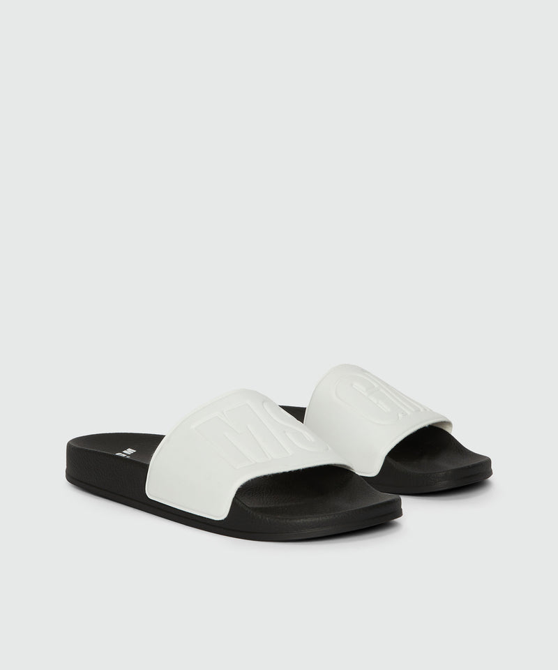 Pool slides nere e bianche con macrologo MSGM BIANCO Uomo 