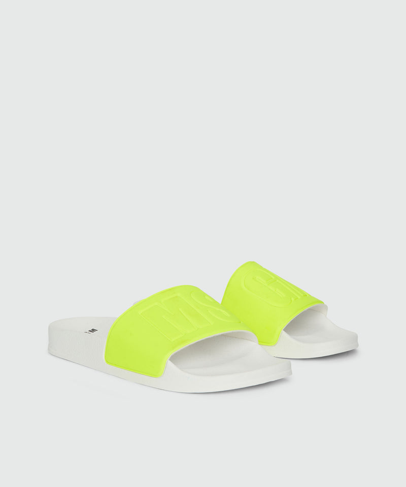 Pool slides bianche e giallo fluo con macrologo MSGM GIALLO FLUO Uomo 