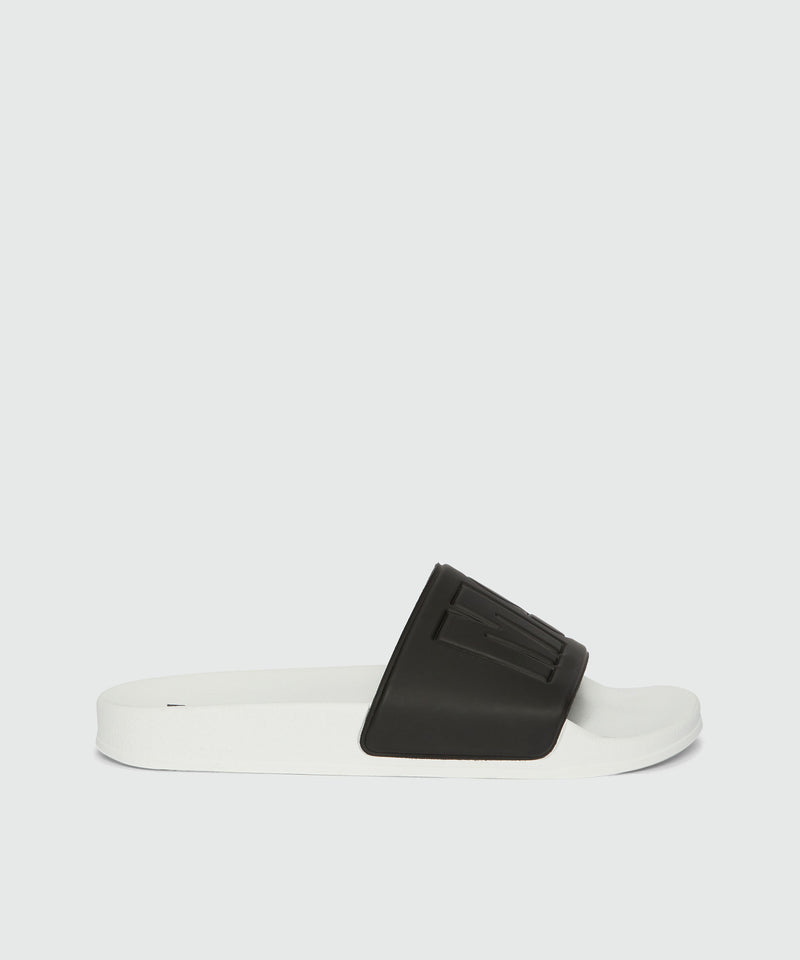 Pool slides bianche e nere con macrologo MSGM Nero Uomo 