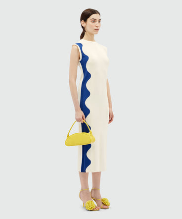 Colorblock knit midi dress