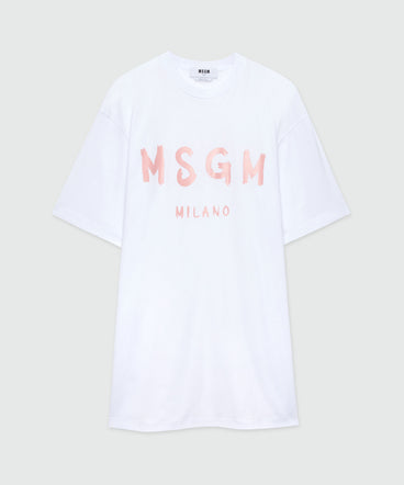 Jersey brushstroke logo T-shirt dress