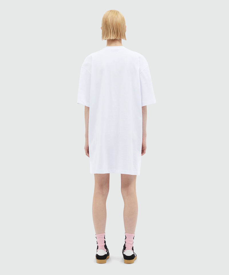 Jersey brushstroke logo T-shirt dress WHITE Women 