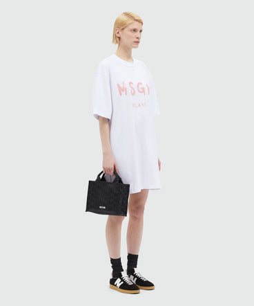 Jersey brushstroke logo T-shirt dress
