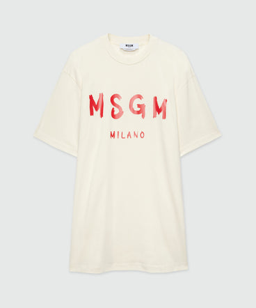 Jersey brushstroke logo T-shirt dress