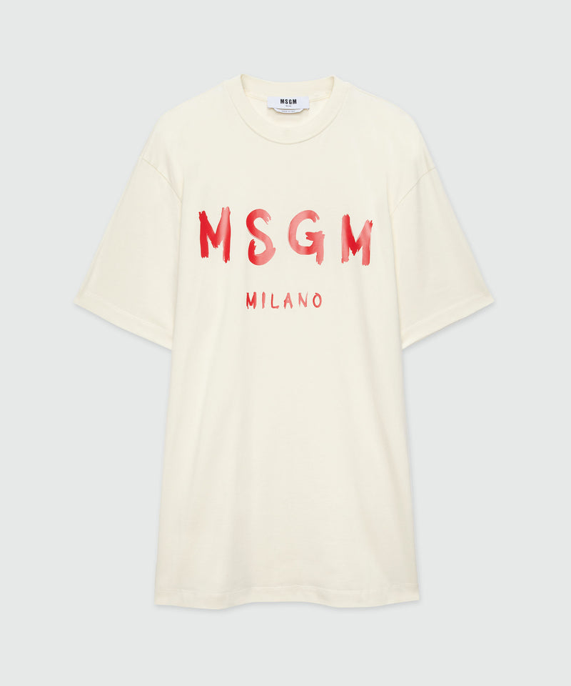 Jersey brushstroke logo T-shirt dress OFF WHITE Women 