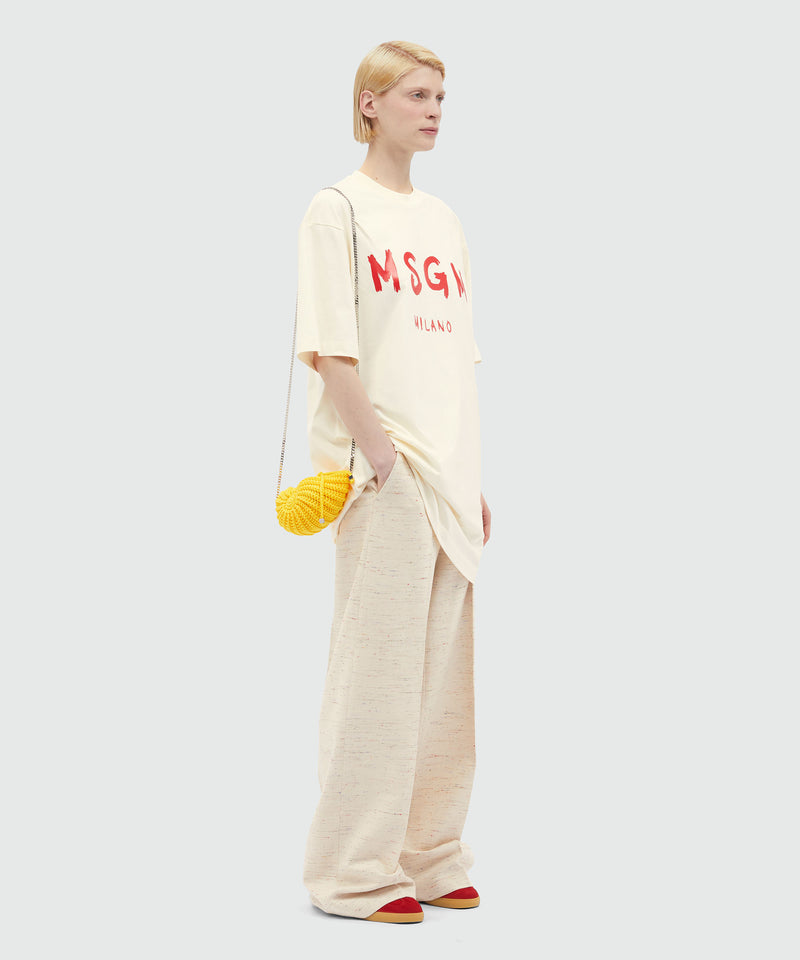 Jersey brushstroke logo T-shirt dress OFF WHITE Women 