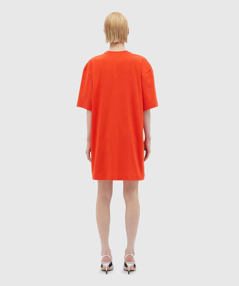 Jersey brushstroke logo T-shirt dress RED Women 