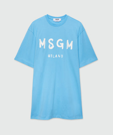 Jersey brushstroke logo T-shirt dress