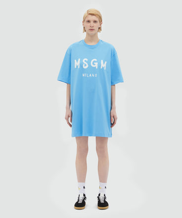 Jersey brushstroke logo T-shirt dress