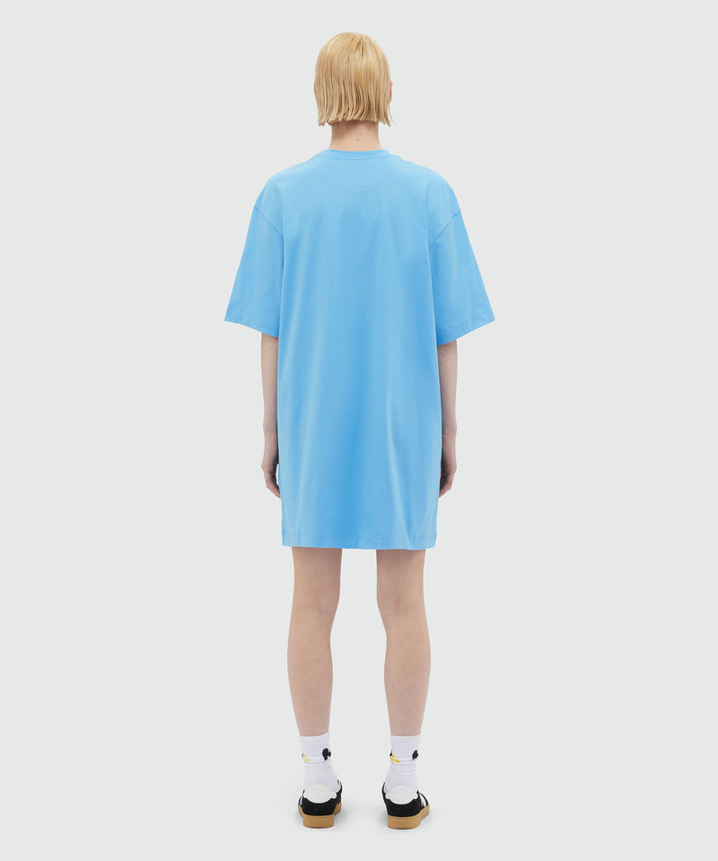 Jersey brushstroke logo T-shirt dress BLUE Women 