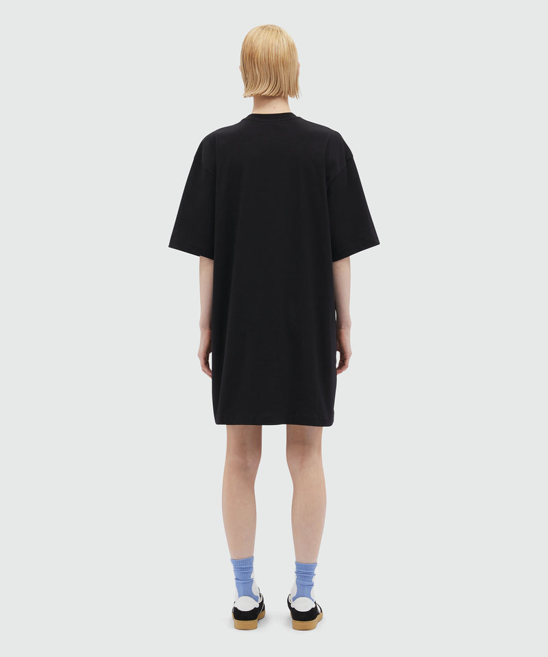 Jersey brushstroke logo T-shirt dress Black Women 