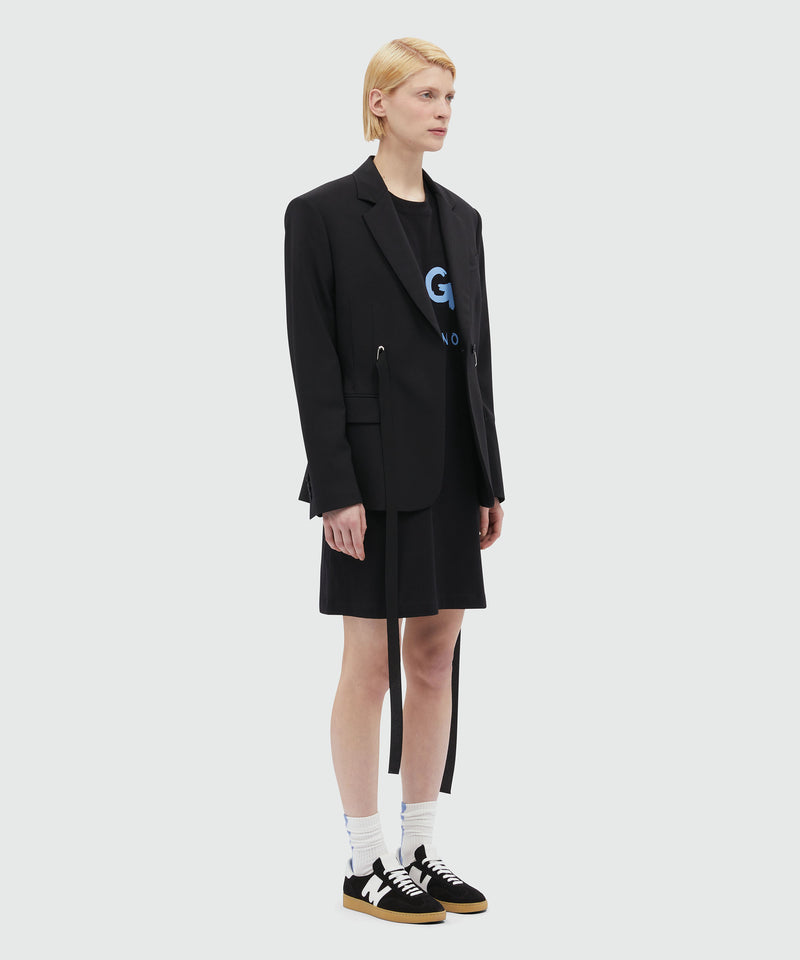 Jersey brushstroke logo T-shirt dress Black Women 