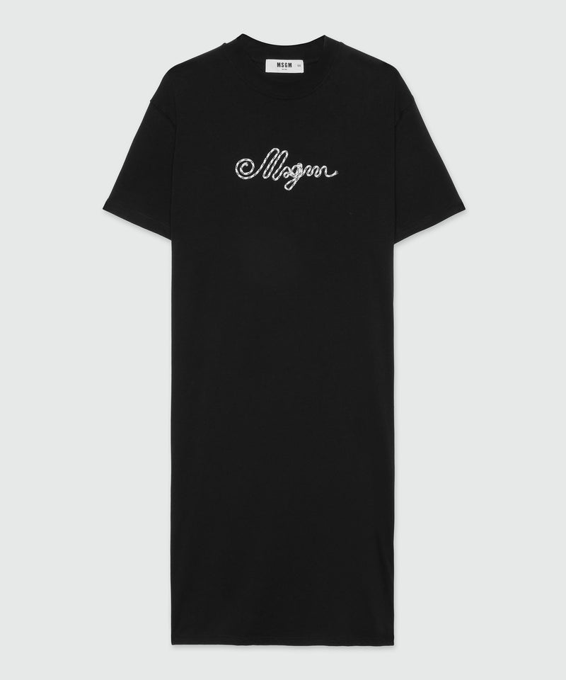 T-shirt dress with MSGM rope logo Black Women 