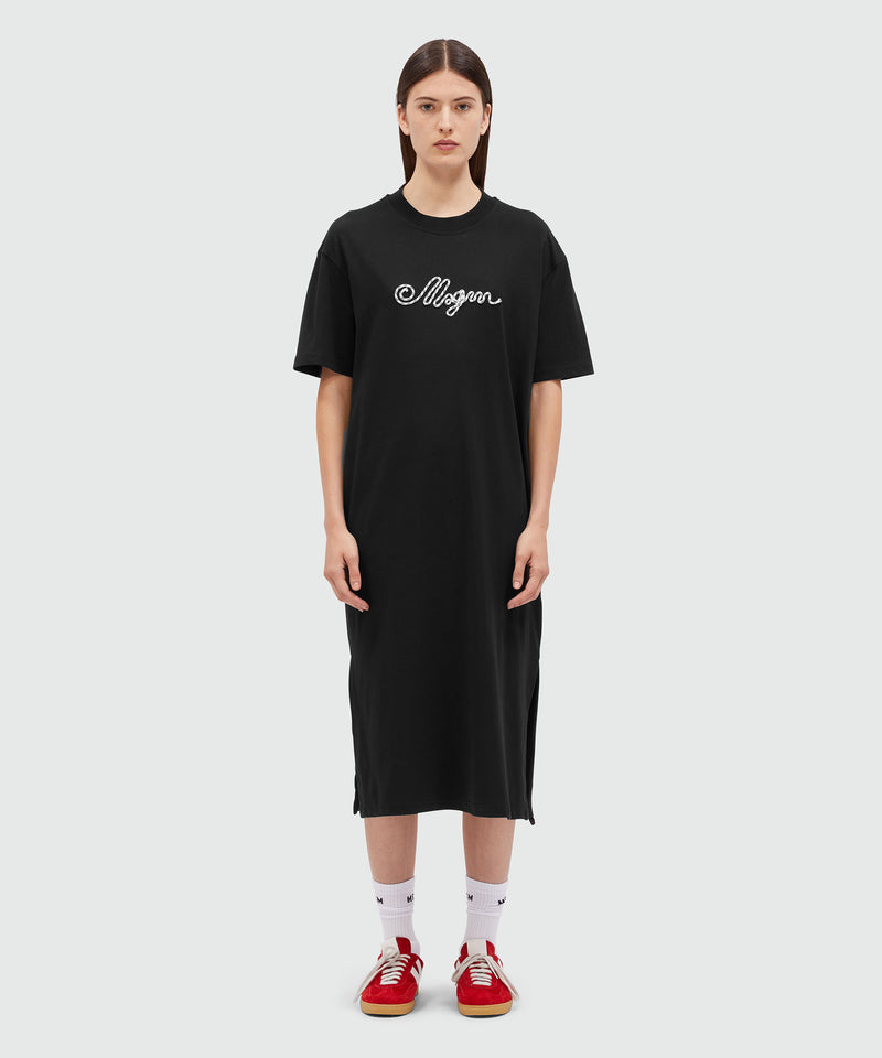 T-shirt dress with MSGM rope logo Black Women 
