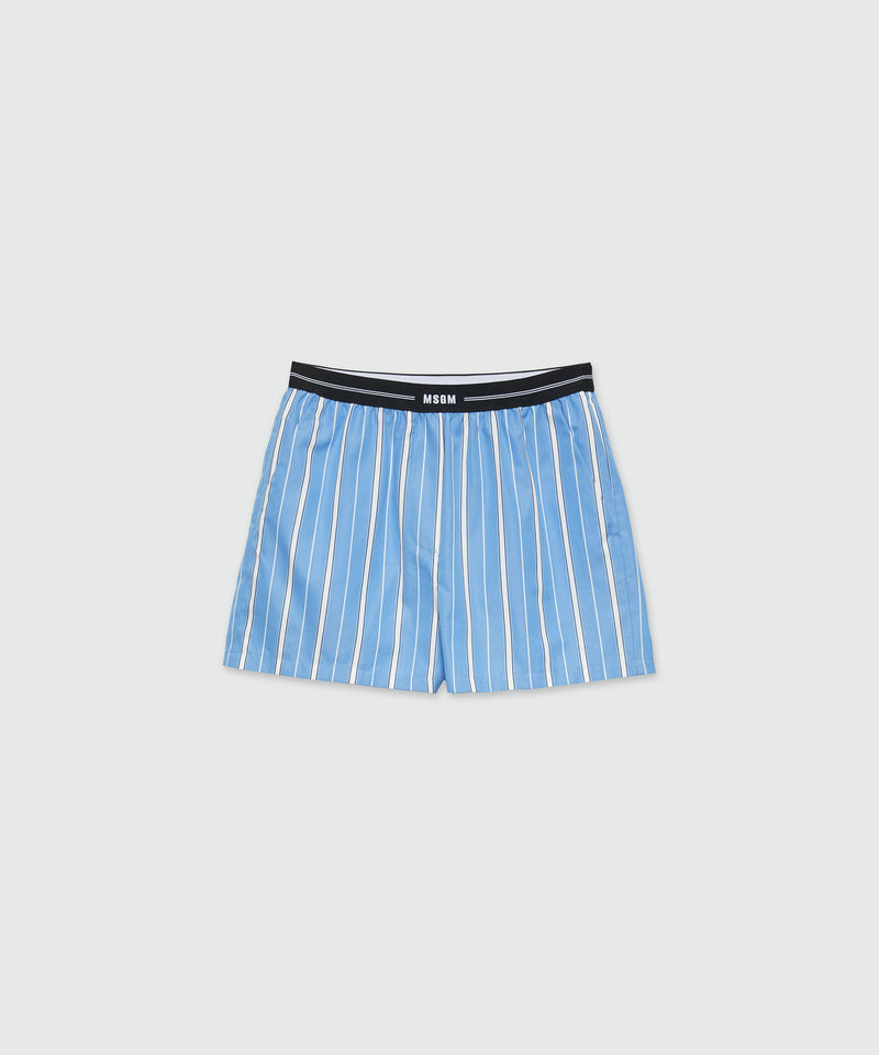 Shorts in popeline con elastico MSGM BLU Donna 