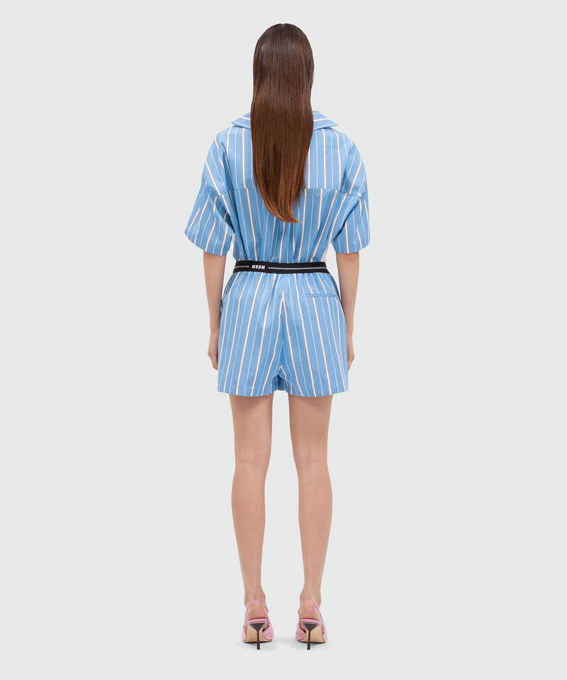 Shorts in popeline con elastico MSGM BLU Donna 