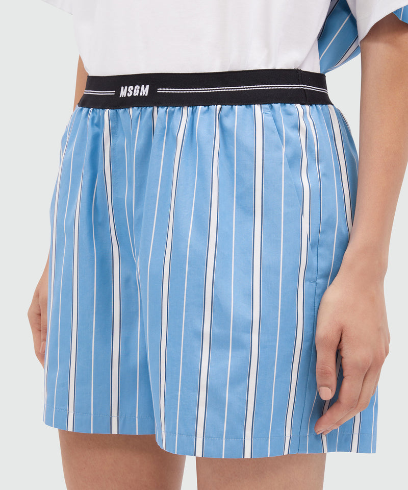 Shorts in popeline con elastico MSGM BLU Donna 
