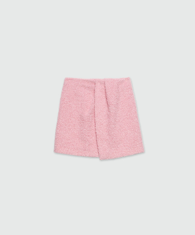 Gonna corta in tweed effetto spugna rosa ROSA Donna 
