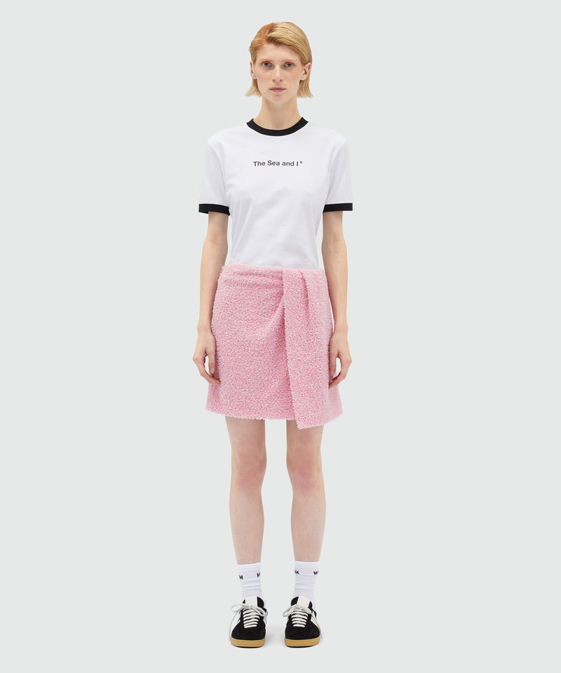 Gonna corta in tweed effetto spugna rosa ROSA Donna 
