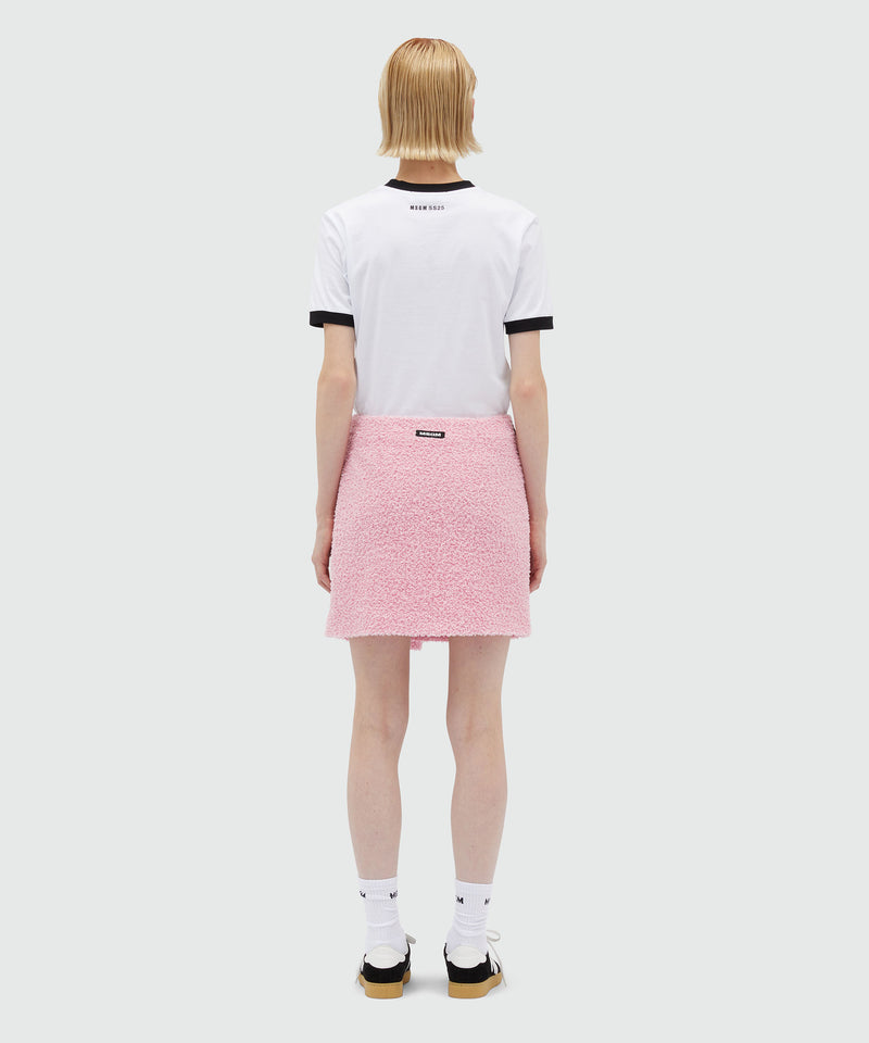 Gonna corta in tweed effetto spugna rosa ROSA Donna 
