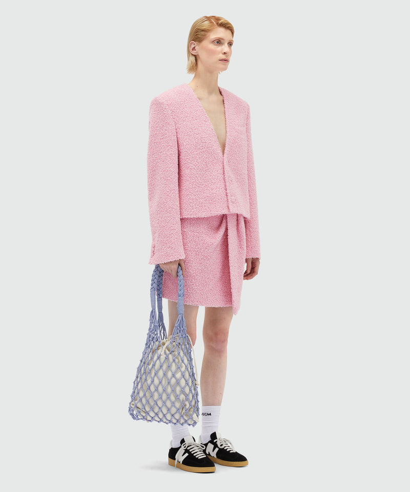 Gonna corta in tweed effetto spugna rosa ROSA Donna 