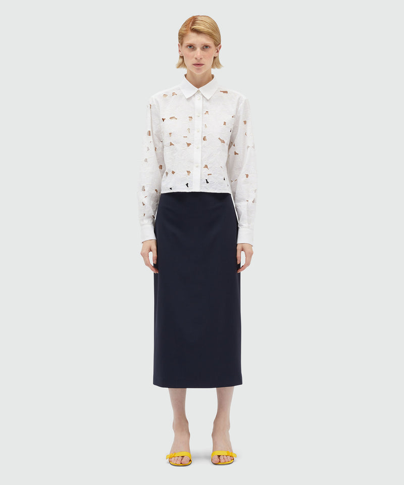 Dark blue cool wool pencil skirt 88 Women 