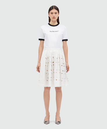 Wide skirt in Sangallo lace