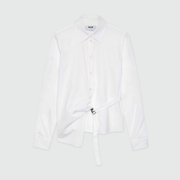 Tシャツ・カットソー MSGM FW23 White poplin shirt (3541MDE19X237608 01) 3841MDE14X_257100_01_01_600x60
