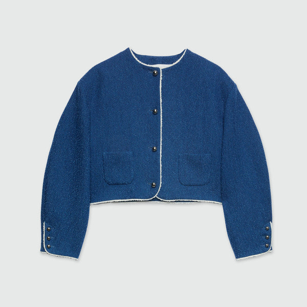 ジャケット・アウター raughlow cocoon tweed jaket(navy) raughlow cocoon tweed jaket(navy)
