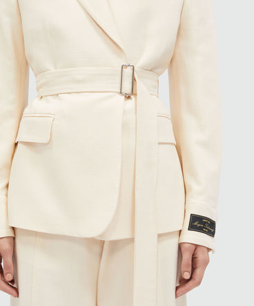 Giacca in canvas fiammato avorio MSGM Tailoring