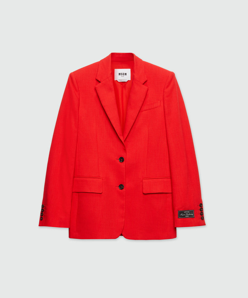 人気便利グッズ Single-breasted blazer in red flamed canvas MSGM Tailoring ジャケット・アウター