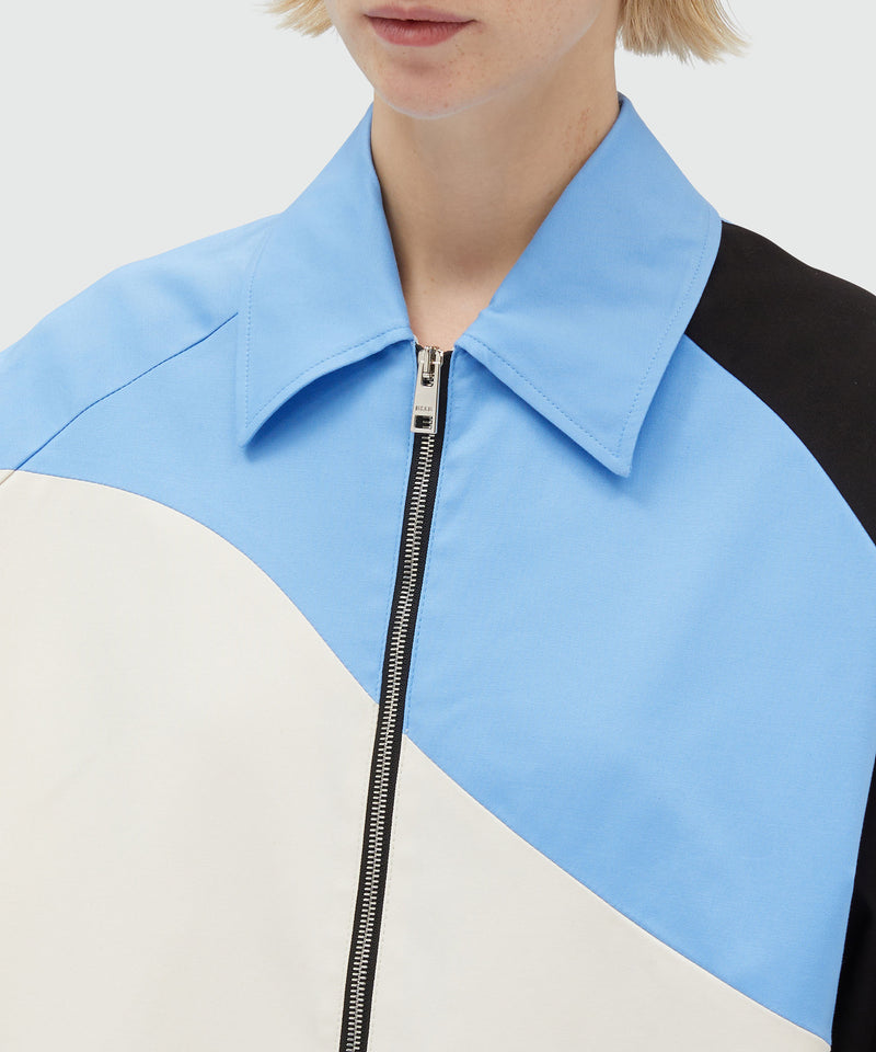Gabardine jacket with "Tidal Wave" motif BLUE Women 