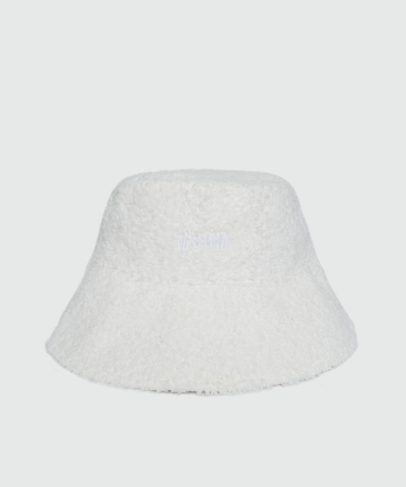 White bucket hat in bouclé fabric WHITE Women 