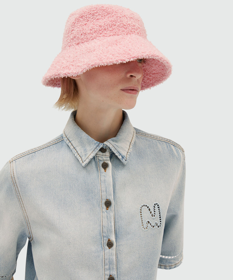 Pink bucket hat in bouclé fabric PINK Women 