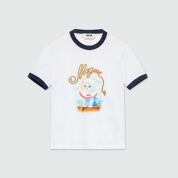Tシャツ・カットソー MSGM Woman T-Shirt White 3641MDM105247002 01 3841MDM152_257002_01_01_600x60