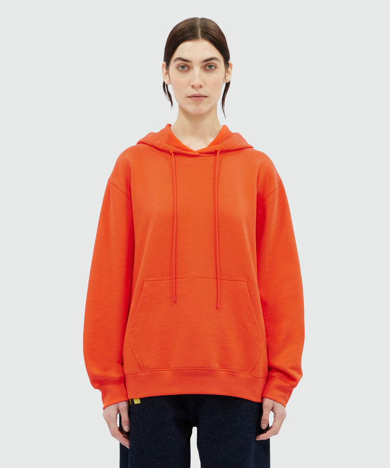 Felpa in cotone arancio stampa maxi logo RED Donna 