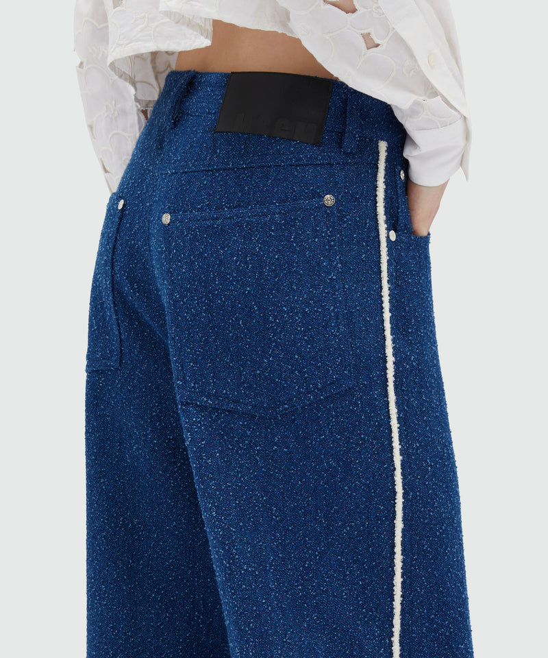 Blue bouclé denim trousers 88 Women 