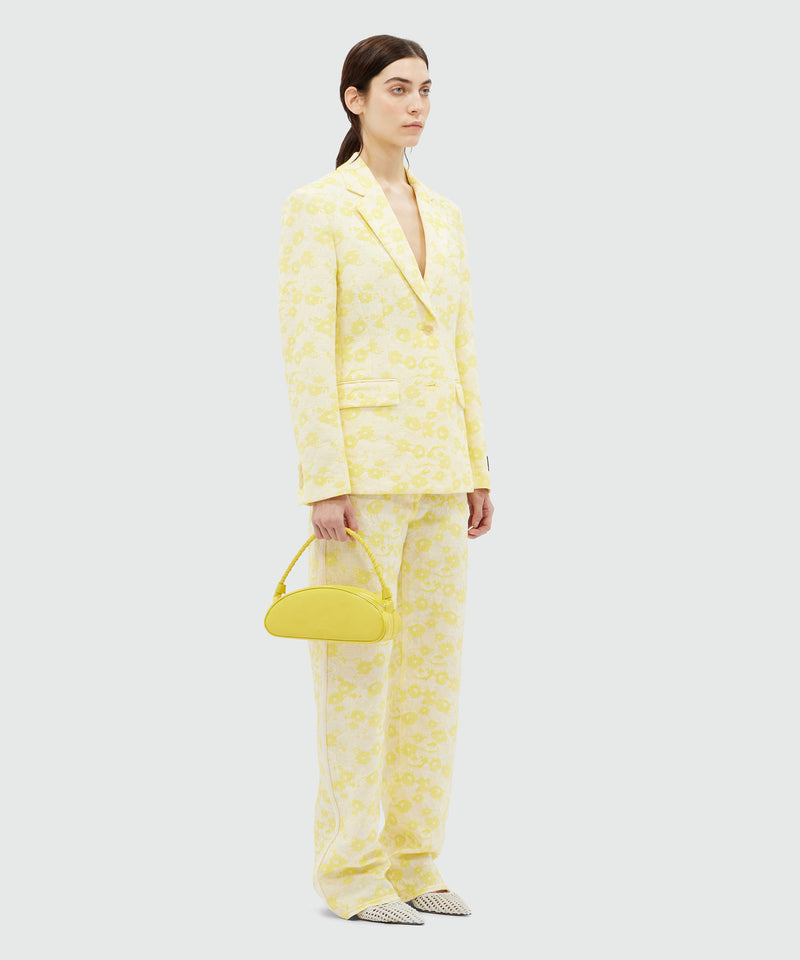 Pants with jacquard floral pattern YELLOW Women 